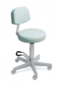 Tabouret rond avec dossier Lemi pied en aluminium