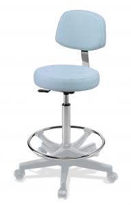 Tabouret rond avec dossier et repose pieds Lemi